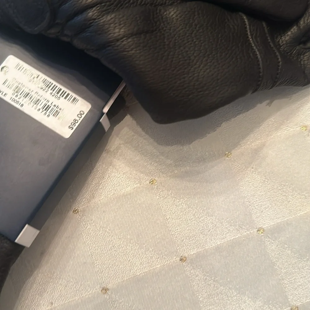 Club Room Snap Leather Tech Tip Gloves XL 100% cashmere lining - Picture 3 of 6